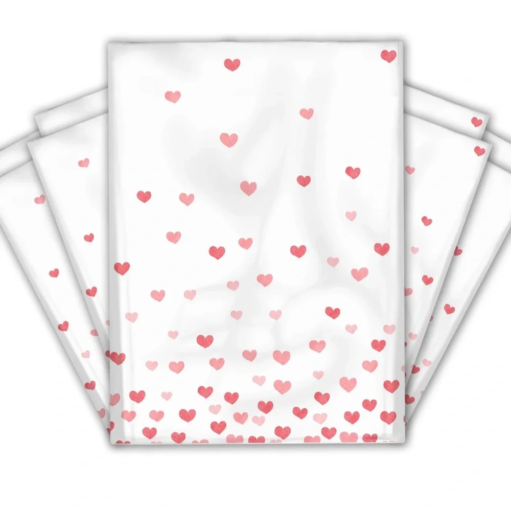 Set of 20 Heart Print Poly Mailers 10x13 Cute Shipping Bags Seller Supplies New